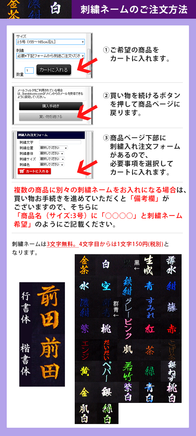 刺繍注文方法