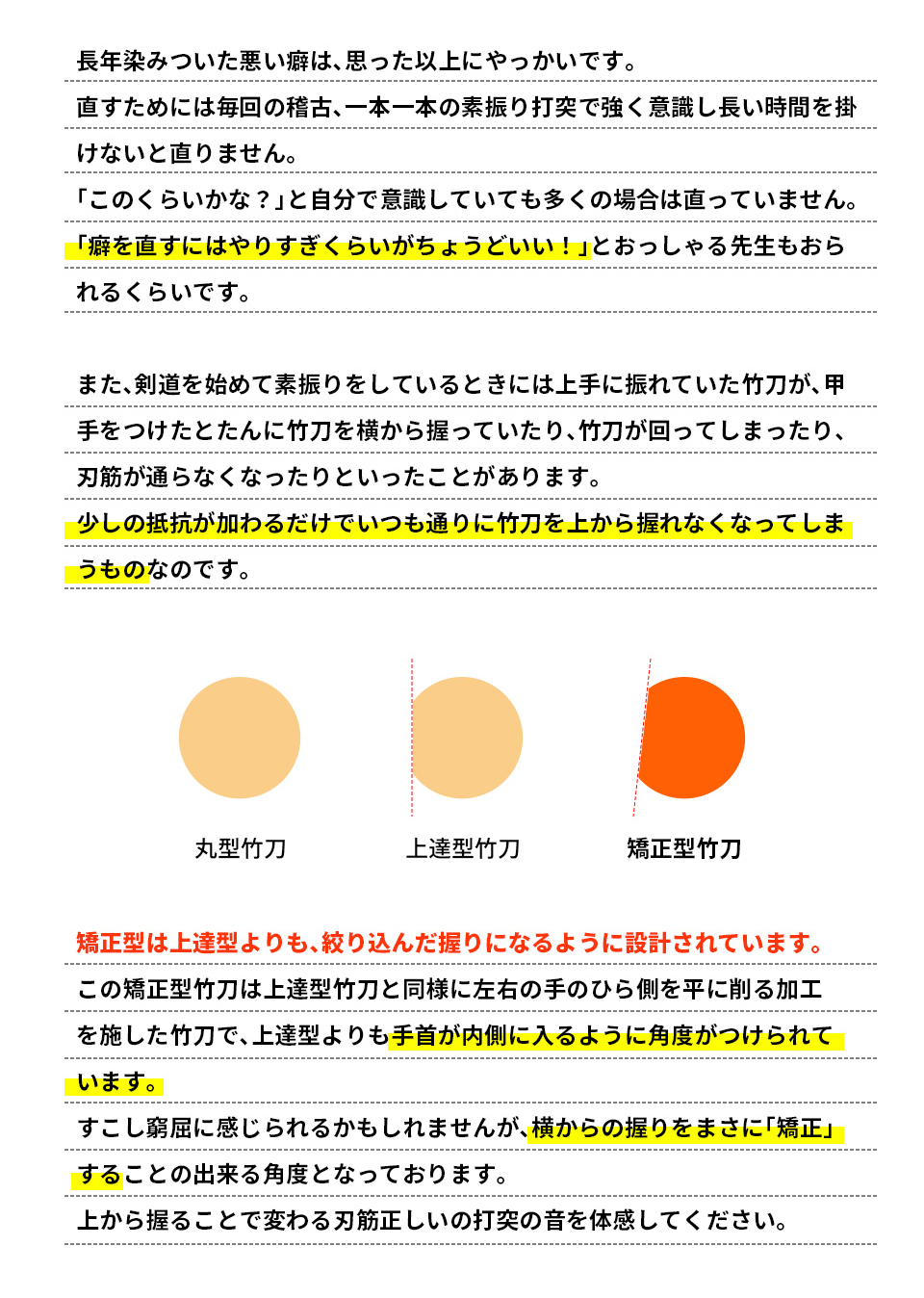  中太吟風仕組竹刀「矯正型（きょうせいがた） -GRIP MASTER-」28～39（幼年～高校生）【剣道竹刀・SSPシール貼付】