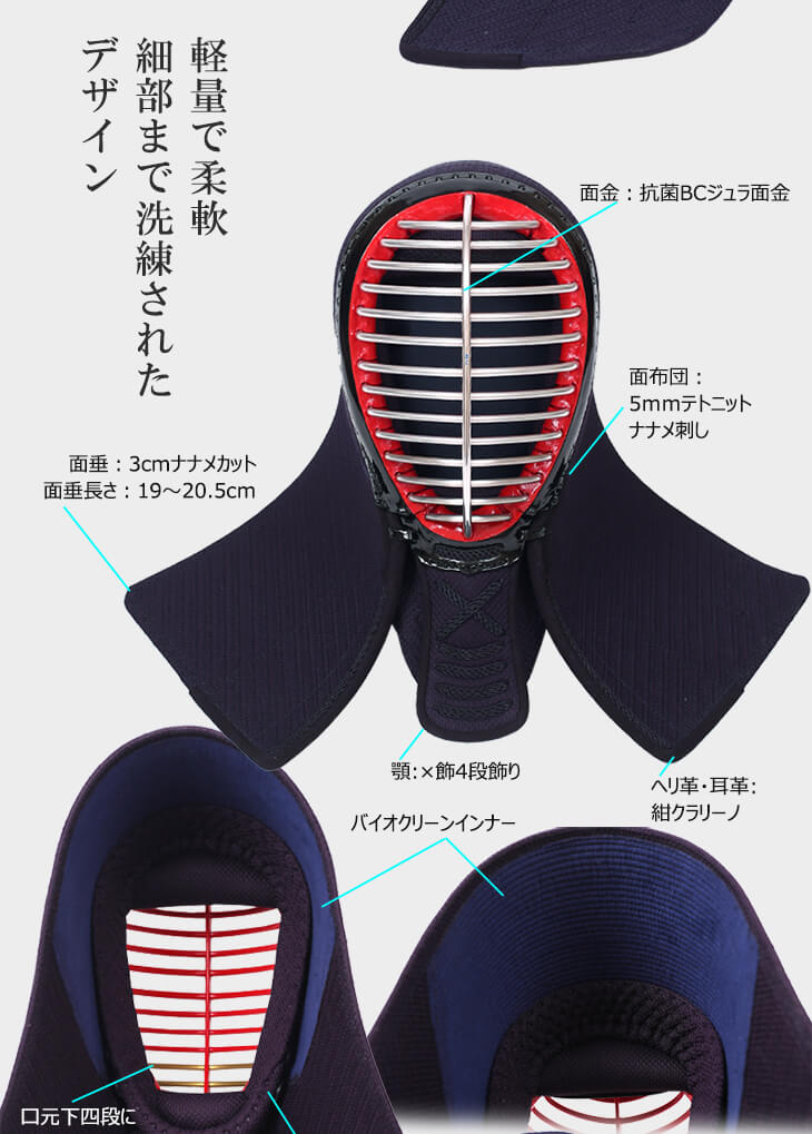 『A-1αBIOCLEAN（バイオクリーン）』5ミリテトニット剣道防具セット