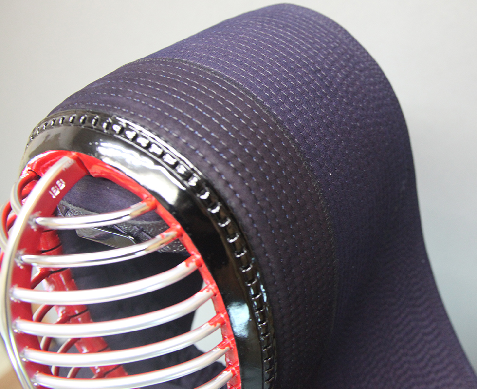 「旭峰」６ミリぐの目刺紺革防具　面