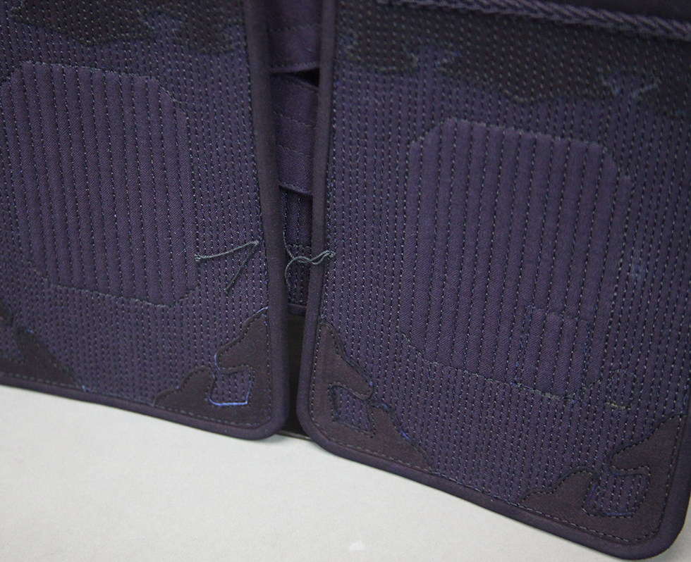 「旭峰」６ミリぐの目刺紺革防具　垂