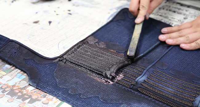 剣道防具の染め直しの方法 