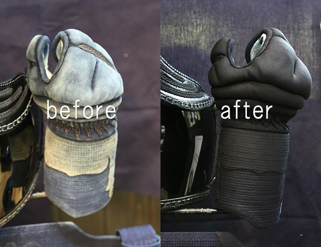 剣道防具の染め直しの方法 