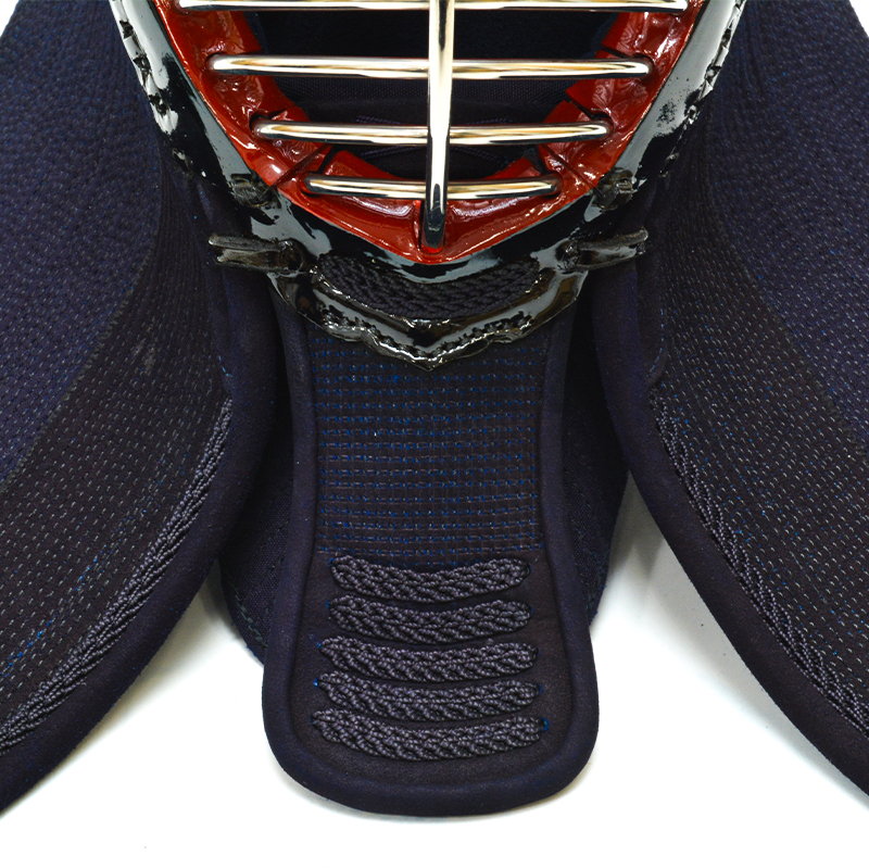 日本製 紺鹿革3mm刺 印伝鹿革(亀甲)剣道防具 面 垂 2点セット