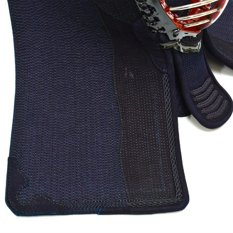 日本製 紺鹿革3mm刺 印伝鹿革(亀甲)剣道防具 面 垂 2点セット