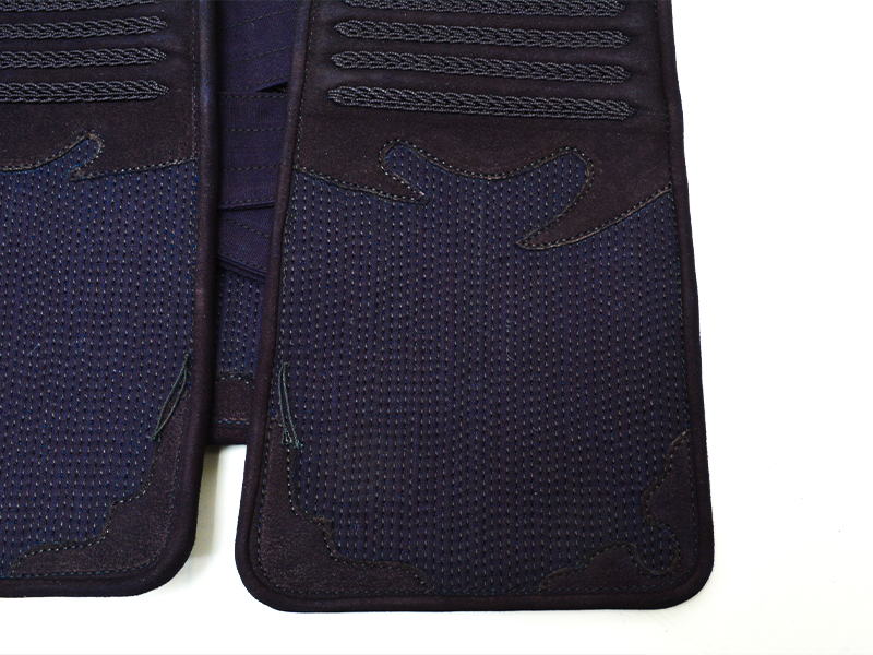 日本製 紺鹿革3mm刺 印伝鹿革(亀甲)剣道防具 面 垂 2点セット