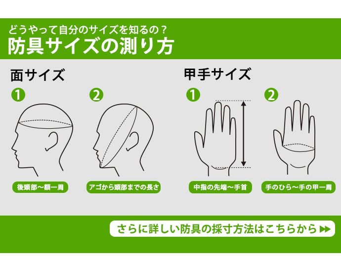 防具の採寸方法