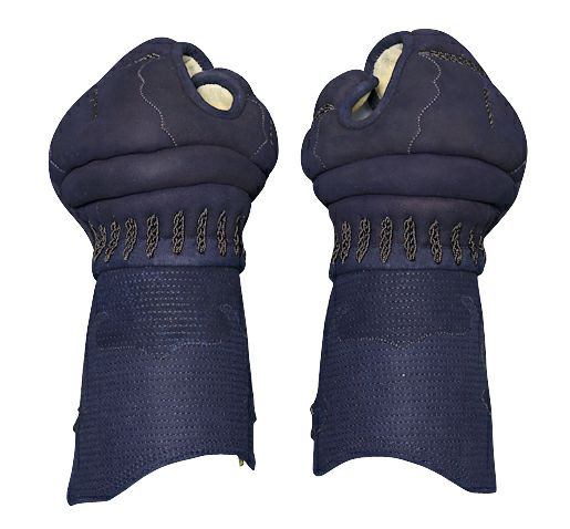 「源心（げんしん）」4ミリ紺鹿革ミシン剣道防具甲手【剣道防具・小手・篭手】【ﾐｼﾝ刺･機械刺】