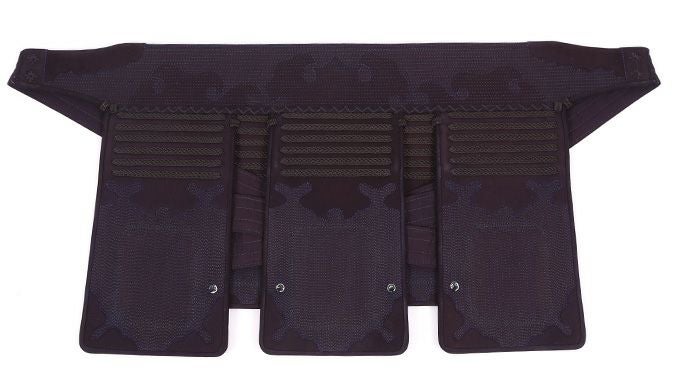 「源心 (げんしん) 」紺鹿革4ミリ機械刺ミシン剣道防具 垂