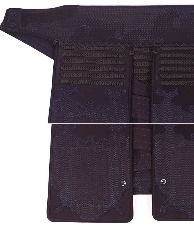 「源心 (げんしん) 」紺鹿革4ミリ機械刺ミシン剣道防具 垂