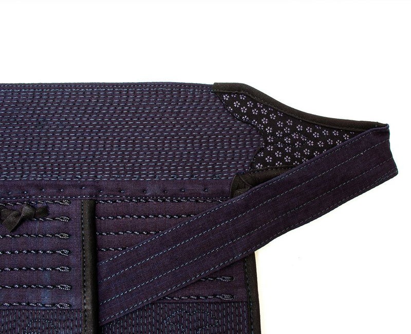 「源龍」3ミリ人工革フィットステッチ防具 垂 紫小桜柄【ミシン刺･機械刺】