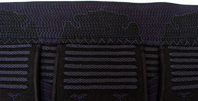 「源龍」3ミリ人工革フィットステッチ防具 垂 紫小桜柄【ミシン刺･機械刺】