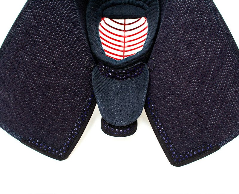 【防具セレクト対象商品】「源龍」3ミリ人工革フィットステッチ防具 面 紫小桜柄【ミシン刺･機械刺・クラリーノ】