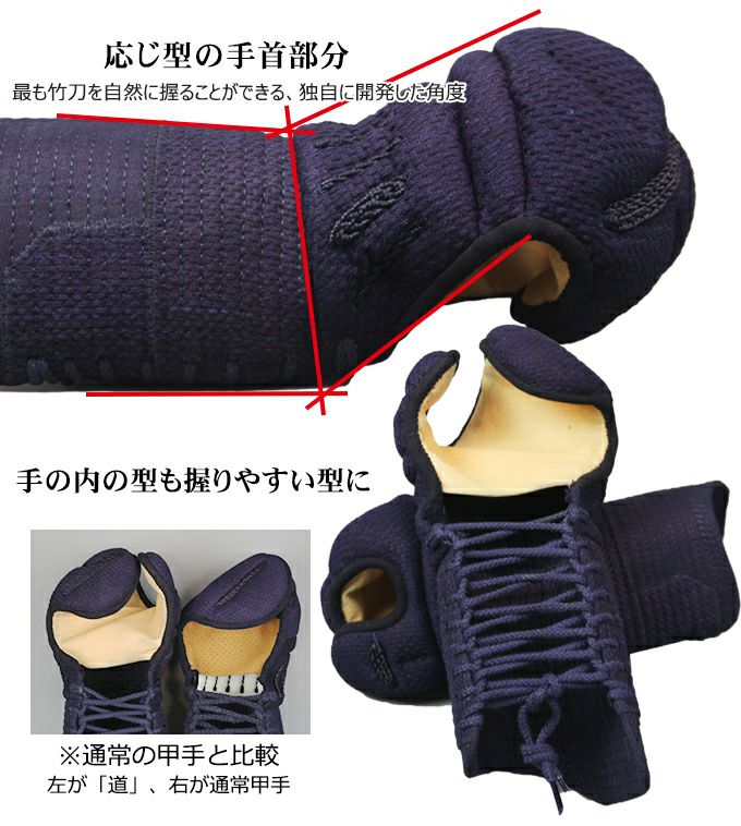 新入生応援特価]「道」6mm織刺甲手【小手・ﾐｼﾝ刺・機械刺】 | 剣道防具