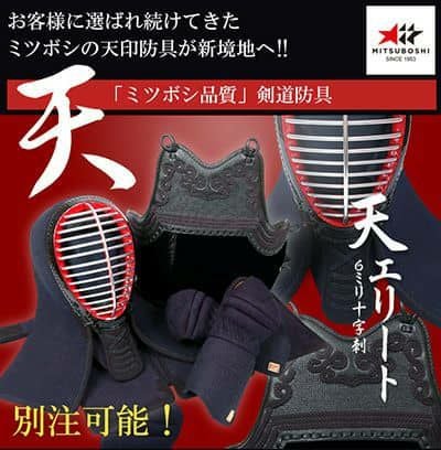「天 エリート」6mm十字刺織刺 剣道防具セット