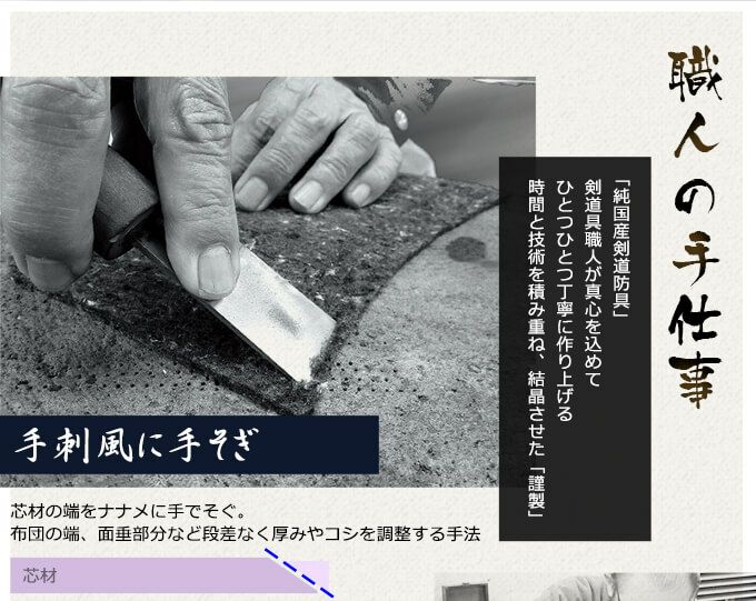 峰謹製(みねきんせい)」8mm紺鹿革 面単品【ﾐｼﾝ刺・機械刺】 | 剣道防具
