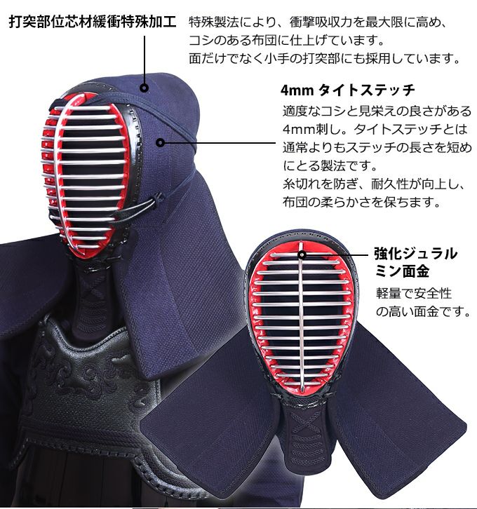 特練Z シルバー」4mmTS(タイトステッチ)軽量実戦型 剣道防具 面単品