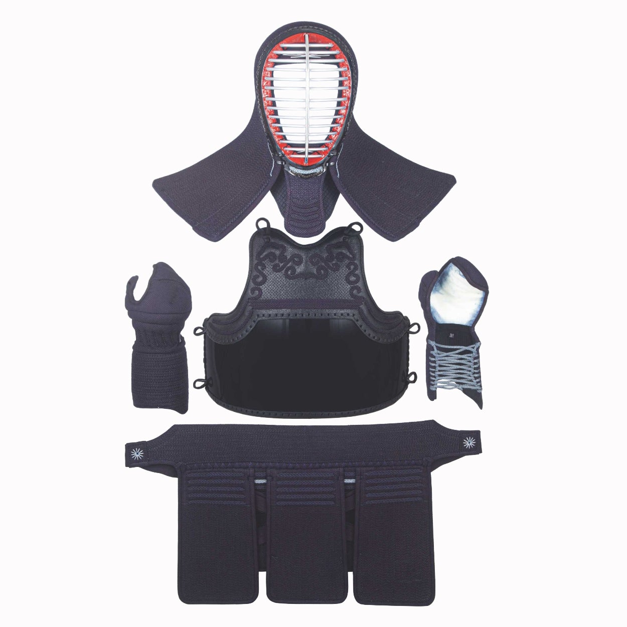 「旭峰」６ミリぐの目刺紺革防具セット